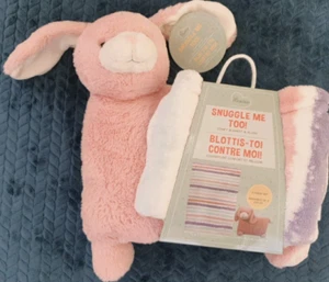 Little Miracles SNUGGLE ME TOO Blanket Plush Bunny 2 Piece Set stripes - Picture 1 of 11