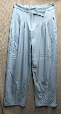 Pantalones Shinestar Pierna Ancha Talla Grande Suave Azul Bolsillos Carrera Negocios Foto 1 de 4