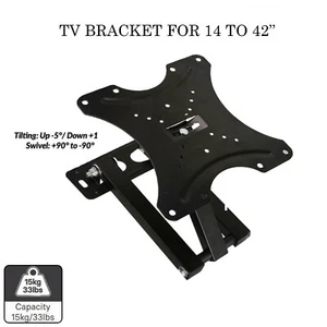 Full Motion TV Wall Mount Bracket Swivel Tilt 12 26 32 40 42 Inch LED LCD - Picture 1 of 8