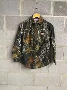 Y2K Russell RealTree Camo Button Down Pink Mossy Oak Logo Small - Picture 1 of 5