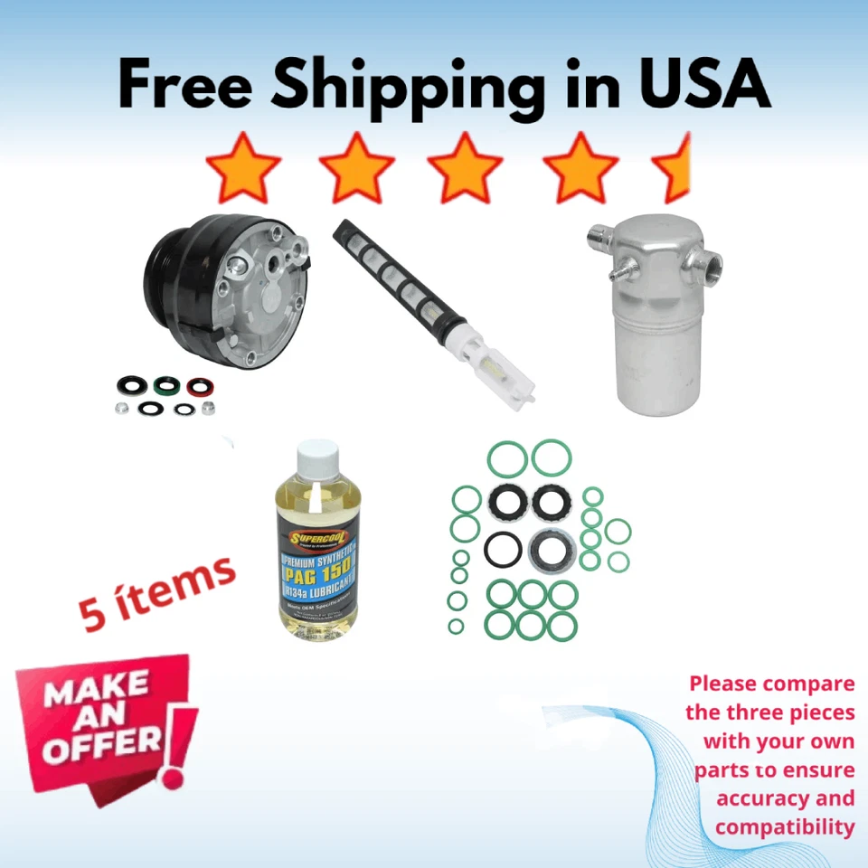 Compressor & Valve A/C Fit Chevrolet C1500 94-95, Chevrolet C1500 Suburban 94-95 - Image 1 of 4