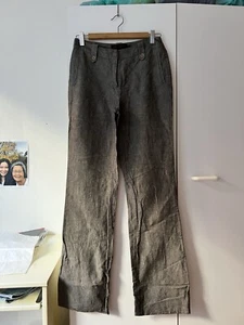 David Lawrence Pants Womens 8 Grey Trousers Wide Leg Relaxed Linen Office City - Picture 1 of 6