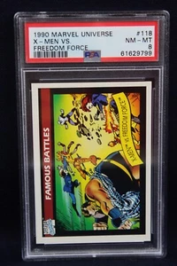 1990 Impel Marvel Universe Card #118 X-Men vs Freedom Force Battle PSA 8 NM-MT - Picture 1 of 4