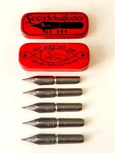 Leo's No. 111 EF Nib - Brause & CO Iserlohn Nibs Set of 5 in Tin - Picture 1 of 14
