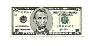 2003 -$5. DOLLAR NOTE WITH FANCY NUMBER FROM NEW YORK! (53345634) GREAT BILL. - Picture 1 of 2