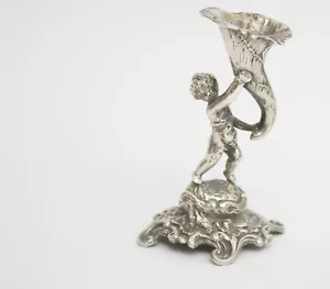 Antique solid silver Rococo miniature vase German C.1900 - Picture 1 of 10