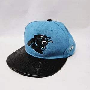 RARE New Era Carolina Panthers Shiny Bill Skyline VTG NFL Fits Snapback Hat Cap - Picture 1 of 7