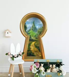 3D Keyhole Removable Wall Decal - Yellow Brick Road to Emerald Castle Decor - Picture 1 of 11