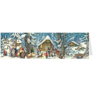 Postkarten Adventskalender Doppelkarte m. Umschlag  ° Vor dem Stall° Sellmer - Bild 1 von 1