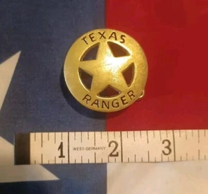 Vintage TEXAS RANGERS Star Badge, Brass Belt Buckle - Picture 1 of 5