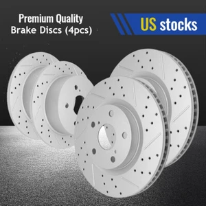 Front Rear Drilled Rotors set of 4 For 2013-2018 Toyota Avalon Camry Lexus ES350 - Picture 1 of 7