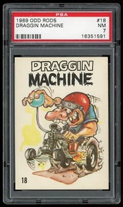 1969 Donruss Odd Rods Sticker #18 Draggin Machine PSA 7 - Picture 1 of 2