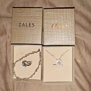 Zales Sterlingsilber Halskette, Armband & Ring 3 Stück Set Neu in Box - Bild 1 von 8