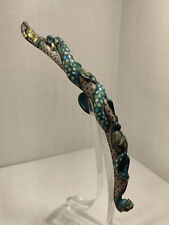 China bronze buckle hook gold&turquoise inlay dragon inscriptions garment hook