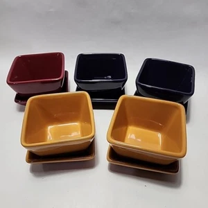10 Pieces - Pampered Chef Simple Additions Square Dip Bowls Plates Tray Retired - Picture 1 of 6