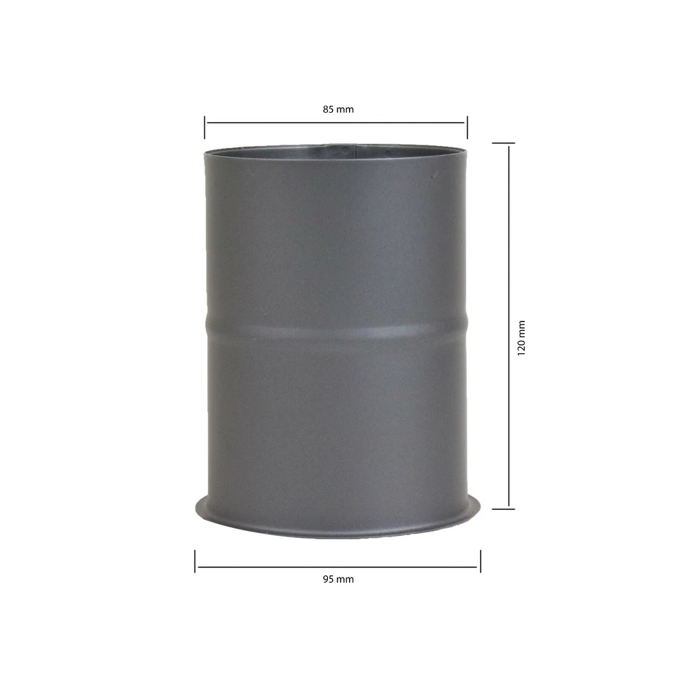 Pelletrohr Mauermuffe doppeltes Wandfutter Wandmuffe doppelt Grau 80 mm Pellet
