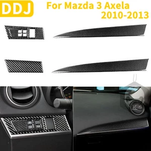 2 piezas de fibra de carbono copiloto tablero de instrumentos cubierta pegatina para Mazda 3 Axela 10-13 - Imagen 1 de 9