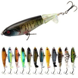 Whopper Plopper Topwater Floating Fishing Lures Rotating Tail for Bass 5pcs - Picture 1 of 8