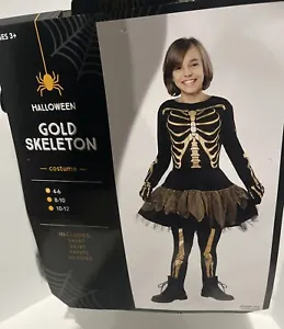 Halloween gold skeleton Costume. Girls Size 4-6. New - Picture 1 of 5
