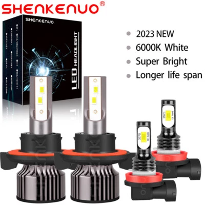 适用于日产 Sentra 2004 - 2010 2011 2012 6000K LED 车头灯雾灯灯泡套件 — 第 1/4 张图片