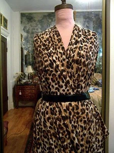 3yd ANIMAL PRINT COTTONY FEEL ITY DRAPEY DRESS KNIT FABRIC BEIGE W/ BLACK SPOTS - Picture 1 of 2