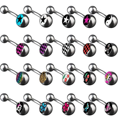 1,6x10mm Motivo Ombelico Piercing Banana Epossidica Rivestito Logo Picture Z380 - Immagine 1 di 2