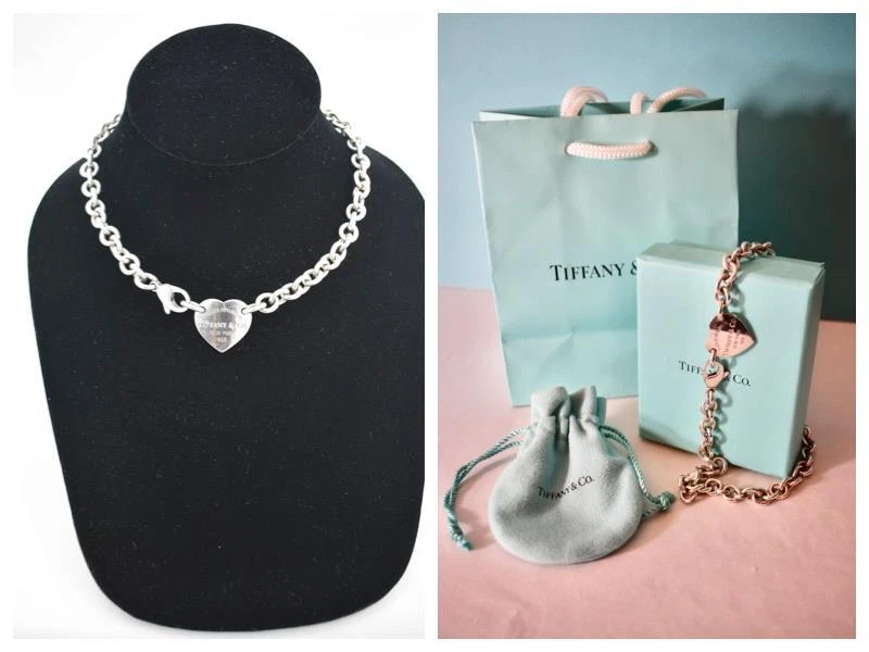 Collar Corazón Tiffany De Colección Please Return To Tiffany & Co. Cadena Plata 925 15" Foto 1 de 1