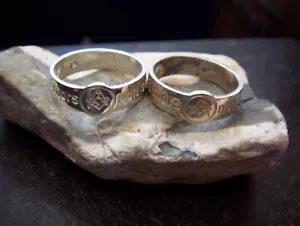 WMM MASONIC MASON RING VIRTUS JUNXIT MORS NON SEPARABIT 925 Silver - Picture 1 of 12