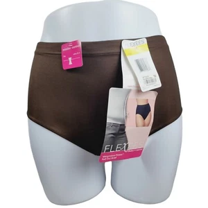 Vintage Flexees Panties 5964 Weightless Power Full Cut Brief Med Brown Slimming - Picture 1 of 9