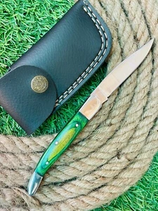 Custom handmade Folding knife 4" j2 Polish Blade with Cover Camping Boot Pocket - Picture 1 of 4