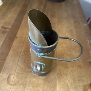 Vintage Kupfer & Messing Kamin Streichholz Halter mit Griff & Streichhölzer/Streichhölzer - Bild 1 von 9