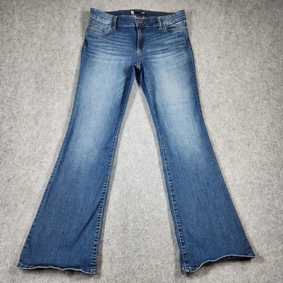 Kut From The Kloth 14 Natalie Mid Rise Boot Cut Jeans Medium Wash Western Rodeo - Image 1 of 4