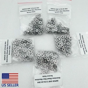 50PCS UNF 3/16-24 304 Stainless Steel Hex Machine Screw Nuts - Picture 1 of 3