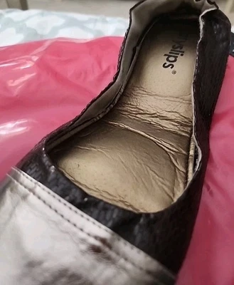 CitySlips Mujer Plegable Plano Granate Oscuro Serpiente/Estuche 9.- 10.5  Foto 1 de 4