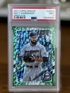2021 Topps Update Series - Matt Shoemaker #US239 Green Foil /499 PSA 9 - Picture 1 of 2