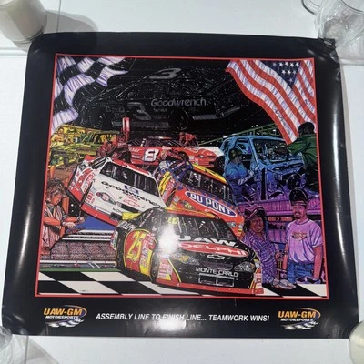 Póster Sam Bass NASCAR 2001 “22 1/2 X 21” UAW-GM Motorsports Foto 1 de 4