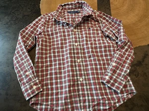 RALPH LAUREN PLAID BUTTON UP SHIRT BOYS 7 MADRAS CHRISTMAS HOLIDAY - Picture 1 of 5