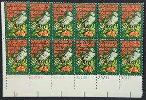 US Scott 1445 - Christmas Partridge - MNH - 1971 Issue - Plate Block of 12 - Picture 1 of 1
