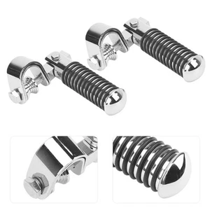 (Stainless Steel Color) Universal Motorcycle Foot Pegs Highway Pegs For - Picture 1 of 12