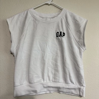 Gap Vintage Soft Muscle Sweatshirt Women's Size Small White Fleece Raglan Sleeve - Image 1 of 4