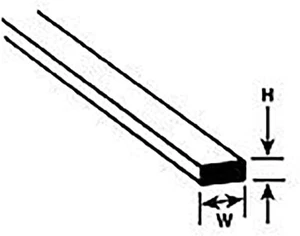 Plastruct MS-1225 Rect Strip.125x.25010 PLS90789 Plastic Building Supplies - Picture 1 of 1