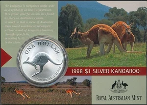Australia: 1998 1oz .999 Silver $1 Kangaroo UNC - Imagen 1 de 1