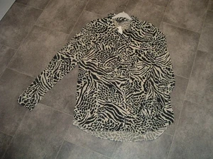 size 12 bnwt miss selfridge black cream long sleeve viscose shirt rrp £30 - Picture 1 of 3