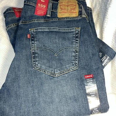 NWT’s Levi's Men's 559 Relaxed Straight Fit Jean Size 40W x 30L in Steely Blue - Image 1 of 4