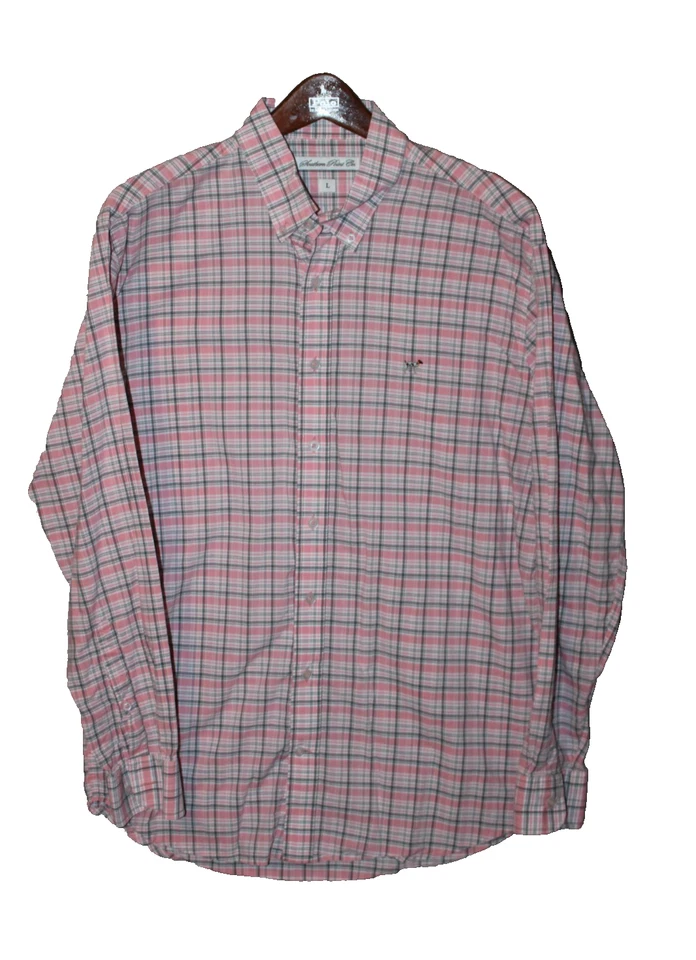 Camisa a Cuadros Southern Point Co Para Hombres Grande Con Botones Manga Larga Logotipo de Perro Informal Foto 1 de 4