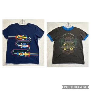 Hanna Andersson Lot 140 Short Sleeve Summer Tees Boys 10 Race Cars Beach Van - Picture 1 of 16