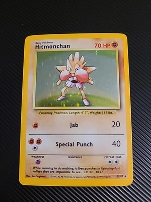 Hitmonchan - 7/102 - Pokemon Base Set Unlimited Holo Rare Vintage WOTC LP - Image 1 of 2