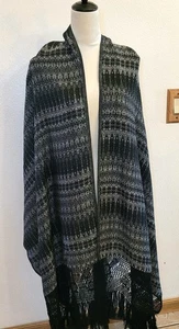 Traditional Mexican Rebozo | Handcrafted Shawl with Fringe |Geometric | Wrap - Picture 1 of 5