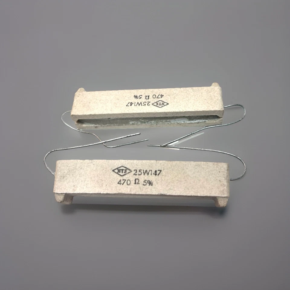 Resistencia ignífuga de cerámica NTE 15W147 470Ω 5% 15W - Enrollado de alta potencia 2 piezas Foto 1 de 3