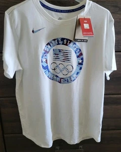 NWT! NIKE Womens TEAM USA Olympic Team White Short Sleeve Tee, Sz M - Picture 1 of 4